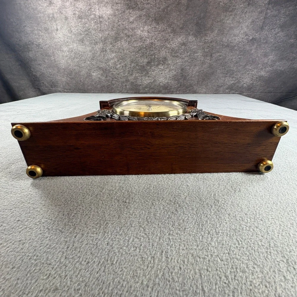 Siecle Collection Wood Mantel Clock Vintage Tambour Style Roman Numerals Parts